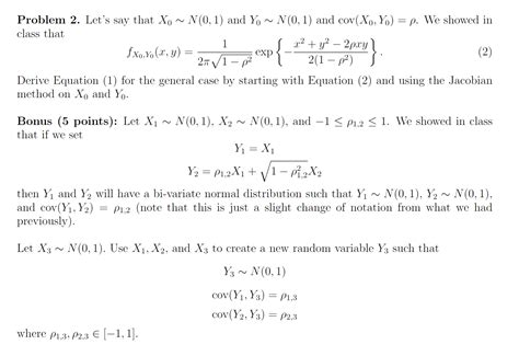 Solved Problem 2 ﻿let S Say That X0∼n 0 1 ﻿and Y0∼n 0 1