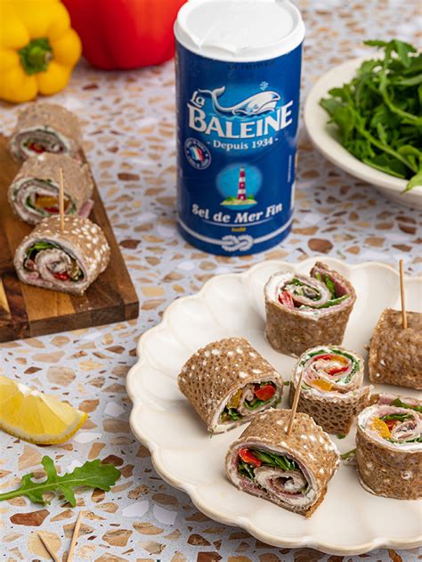 Mini Wraps De Galettes De Sarrasin Au Jambon Fromage Frais Et