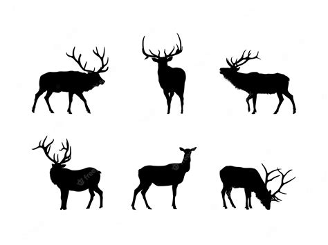 Premium Vector Elk Silhouette Collection