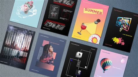 Set Of Poster Adobe Photoshop Behance