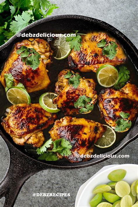 Cilantro Lime Chicken Thighs Recipe Grilled Baked Pan Seared