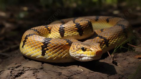 Fundo Cobra Amarela E Preta Sentada Na Sujeira Fundo Fotos De Cobras