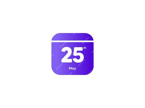 Premium Vector 25th May Calendar Date Month Icon With Gradient Color