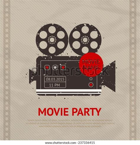 Retro Movie Cinema Production Poster Vintage Vector De Stock Libre De