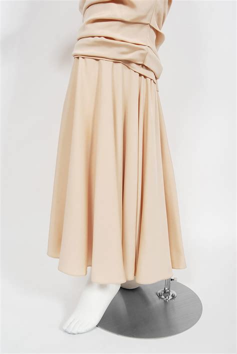 Vintage 2013 Dolce And Gabbana Naked Nude Ruched Stretch Silk Hourglass
