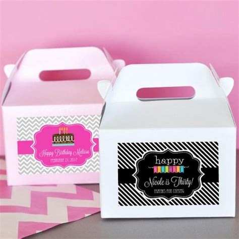 Personalized Birthday Mini Gable Favor Boxes Birthday T Boxes