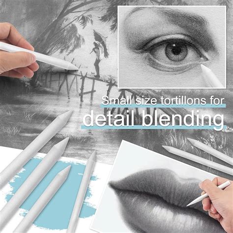 charcoal blending tools fulmoon  piece blending stump  tortillion