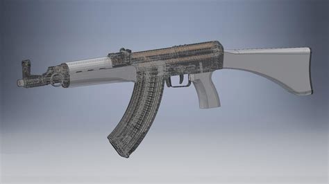 Vz Assault Rifle With Inner Workings D Model By Dennycg