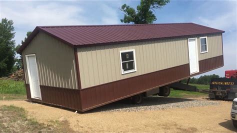 16x40 Metal Shed Delivery | Used for An Off-Grid Cabin | Shed homes ...