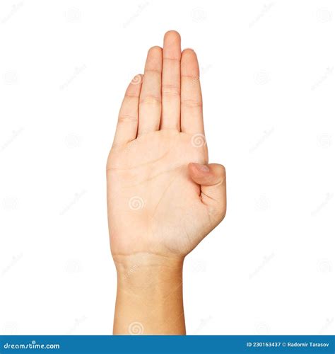 American Sign Language Letter B Stock Image Image Of Female