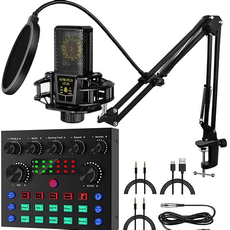 Good For Live Streaming V8s Sound Card With Microphone Condenser