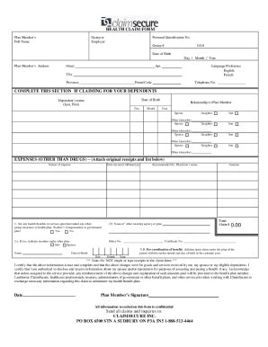 Fillable Online Do NOT Staple Or Tape Receipts To The Claim Form