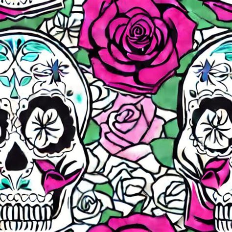 Baixe Ilustração do Dia dos Mortos Mexicano Patterns Creative Fabrica