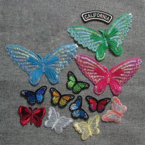 New Arrive Butterfly Patches Iron On Patch Embroidered Applique Patch Clothes Stickers Diy