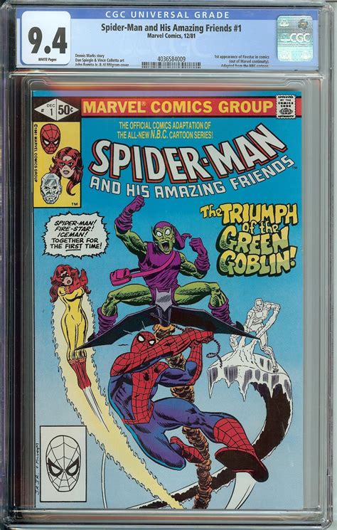 Spider Man And His Amazing Friends 1 Cgc 9 4 1st App Firestar Comics