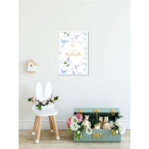 Personalized Name Poster Heavenly Birds Maylily