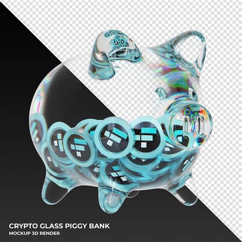 Premium Psd Ftx Token Ftt Glass Piggy Bank With Crypto Coins D