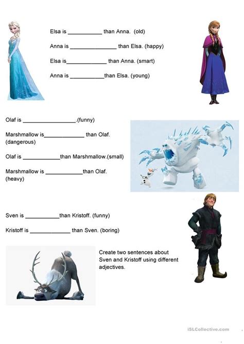 Frozen Gradablenon Gradable Adjectives English Esl Worksheets For