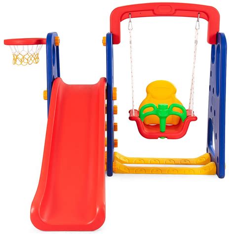 3 In 1 Junior Children Climber Slide Playset Costway