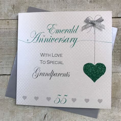 Emerald 55th Anniversary Card For Grandparents Husband Wife Etsy