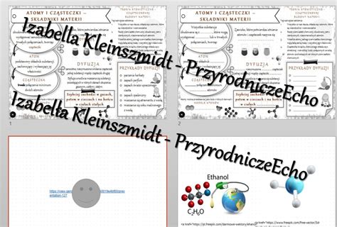 Minizestaw na temat Atomy i cząsteczki sketchnotka karta pracy w