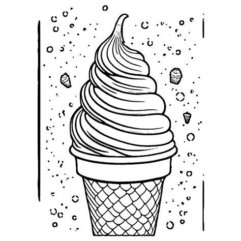 Ice Cream Cone Coloring Page · Creative Fabrica