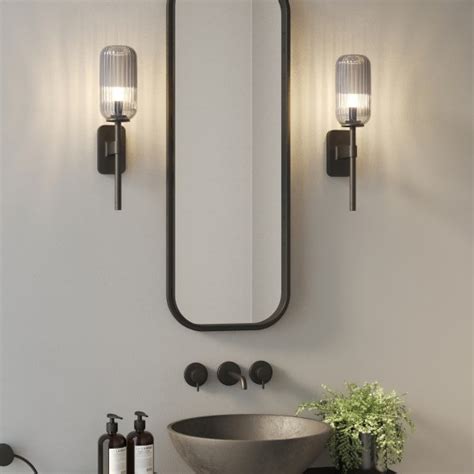 Astro Tacoma Single Matt Black Bathroom Wall Light UKES