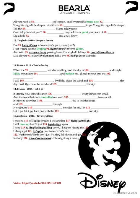 Disney Worksheet Listening Practic Deutsch Daf Arbeitsbl Tter Pdf Doc