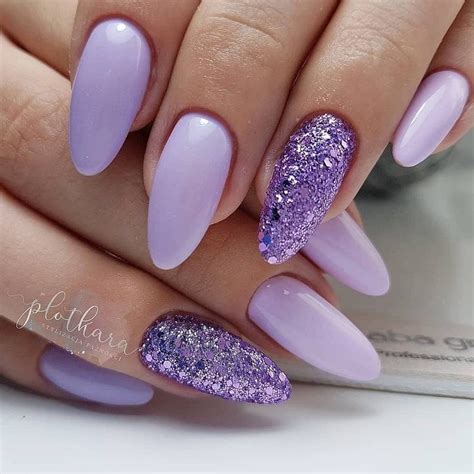 63 Purple Manicure Ideas For Acrylic Nails In 2023 Purple Glitter