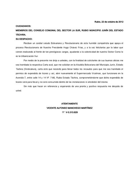 Carta Consejo Comunal Pdf