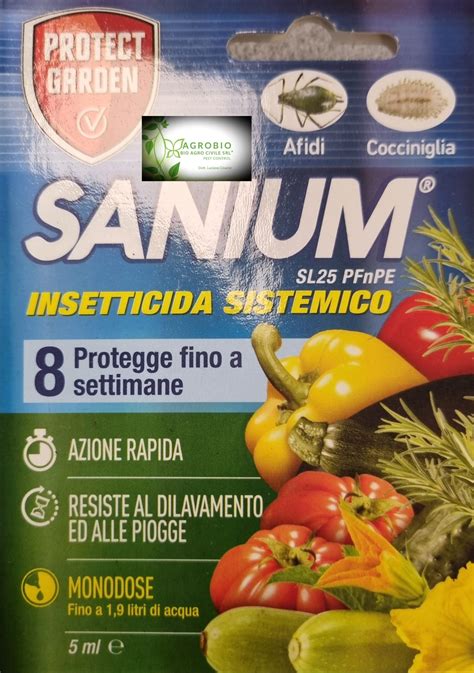 SANIUM 5 ML PFNPE INSETTICIDA SISTEMICO UNIVERSALE COCCINIGLIA E AFIDI