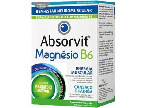 Complemento Alimentar Complemento Alimentar Absorvit Magnésio B6 60 Comprimidos Worten Es