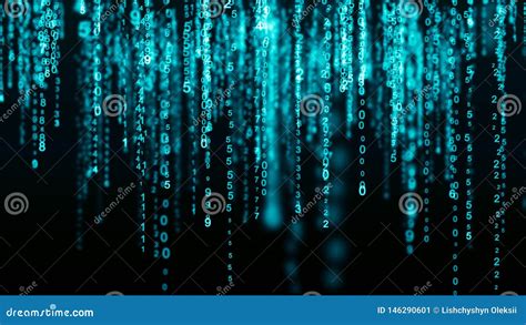 Digital Background Blue Matrix Binary Computer Code Hacker Concept