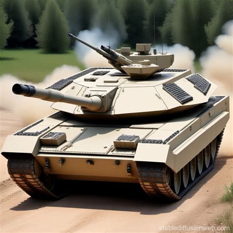 modern battle tank  explosive reactive armor stable diffusion
