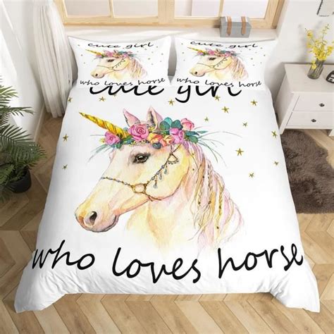 Licorne Sets De Housse De Couette Dessin Anim Licorne Parure De Lit