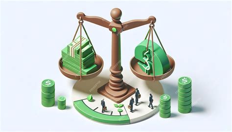 Premium Photo Sustainable Spending Scales Abstract 3d Icon Comparing