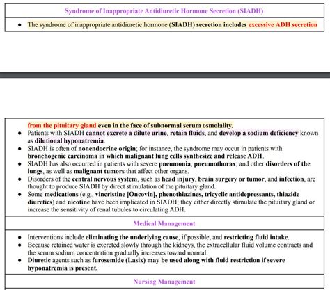 Endocrine Disorders Diabetes Insipidus SIADH Addison Disease Cushing