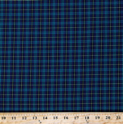 Cotton Sevenberry Classic Plaids Blue Green Yellow Cotton Fabric Print