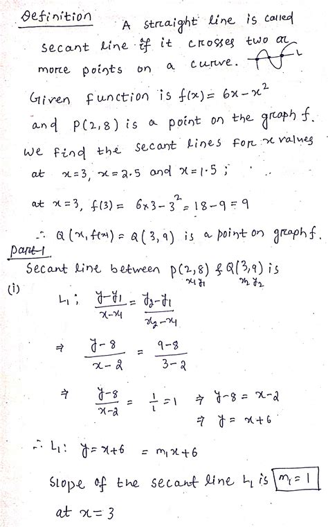 Solved Consider The Function Fx 6x X2 And The Point P2 8 On The Course Hero