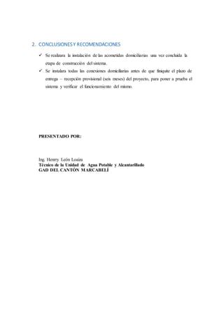 Plan De Conexiones Domiciliarias Pdf Descarga Gratuita