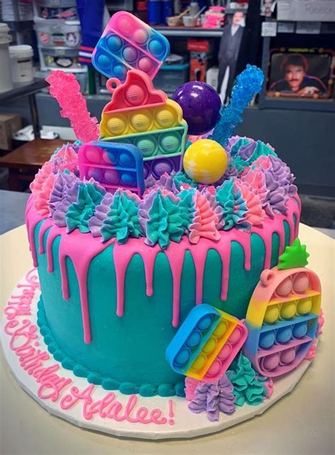 Rainbow Pop It Sensory Toy Birthday Cake Adrienne Co Bakery