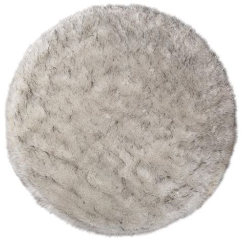 Latepis Faux Sheepskin Fur White Gray Ft Round Cozy Furry Rugs Area