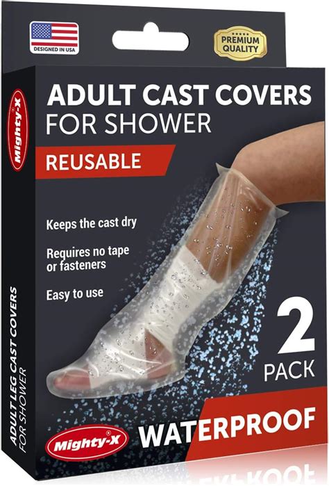 Adult Leg Cast Covers For Shower Pack Of Ultra Thin Leg Cast