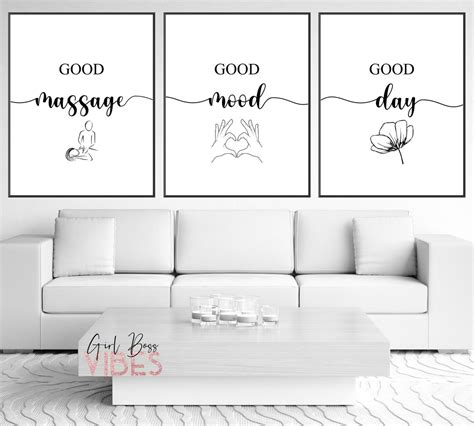 Massage Posters Massage Room Decor Set Of 3 Wall Art Etsy