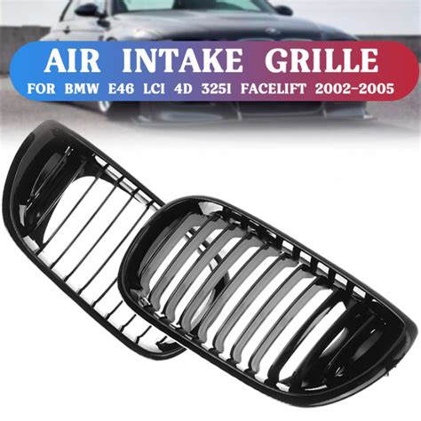 1 Pair Gloss Black Style Front Kidney Grille Racing Grilles Left