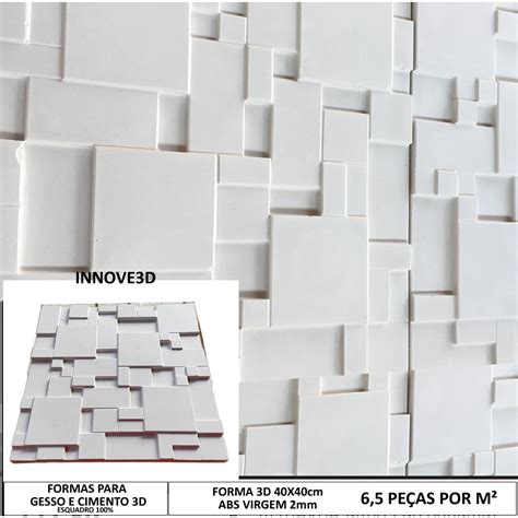 Forma De Gesso D Mosaico Liso X Cm Abs Mm Molde Para Gesso Ou