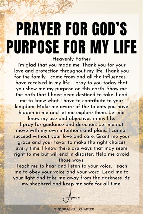 Prayer For God’s Purpose For My Life Prayers For Purpose Morning Prayer Quotes Prayers Of