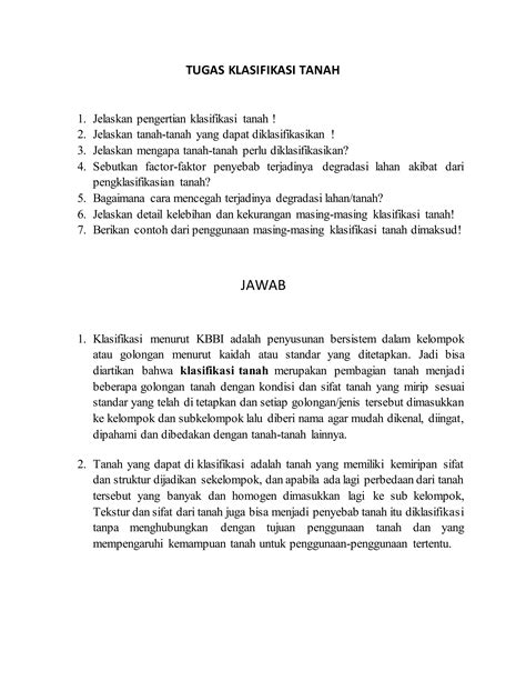 Mekanika Tanah I Teori Klasifikasi Tanah PDF