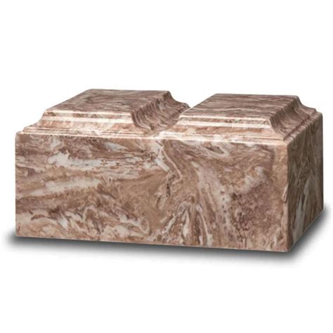 Brown Cultured Marble Companion Cremation Urn For Two