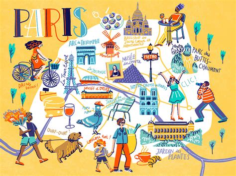 Paris Illustrated Map Behance